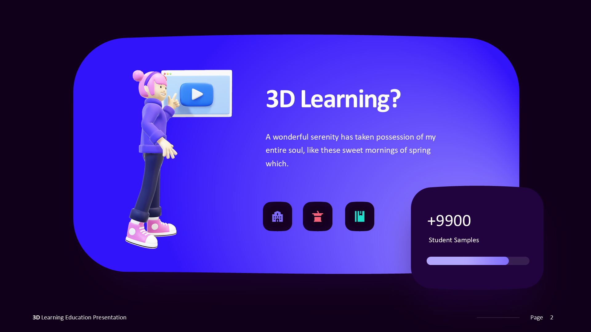 3D Learning Dark slide 2
